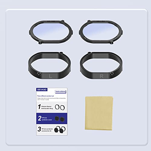 DEVASO Glasses Spacer Protector for PSVR2, Blue Light Blocking Glasses Compatible with Playstation VR2, Anti-Scratch Ring Adapter Prevent Eyeglass Glasses from Scratching for PS VR2 (1 Pair)