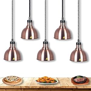 Food Heating Lamp, Hanging Food Warmer for Buffet Restaurant Hotel Kitchen, Retractable Food Warming Lamp Commercial Catering Equipment, 250W Food Heat Warmer Lamp