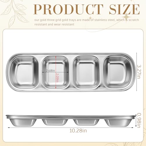 Image of 4 Pcs Esthetician Bowls Face Mask Tray Esthetician Supplies Stainless Steel Compartment Serving Tray Women Skincare Products Facial Bowl for Spa Salon Aesthetician Beauty, Nail Art (Silvery,Large)