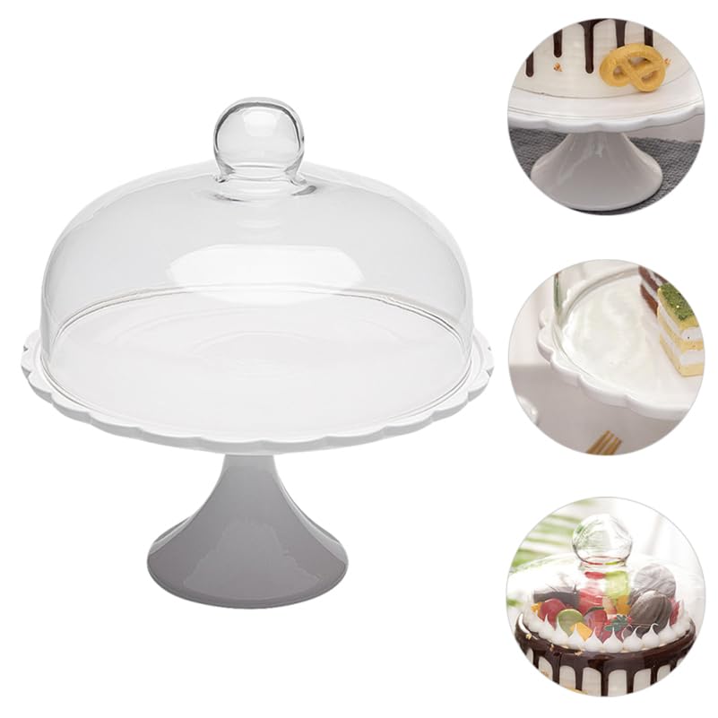 Mini Alzata Per Torte In Vetro Con Cupola Trasparente – Piatto Rotondo Per Dolci, Cupcake E Antipasti, Antipolvere E Resistente