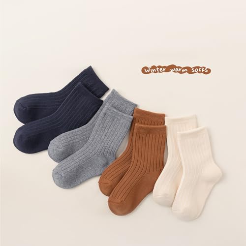 Baby Socks -4 Pairs Toddler Thick Winter Infant Kids Warm Cotton Crew Socks2