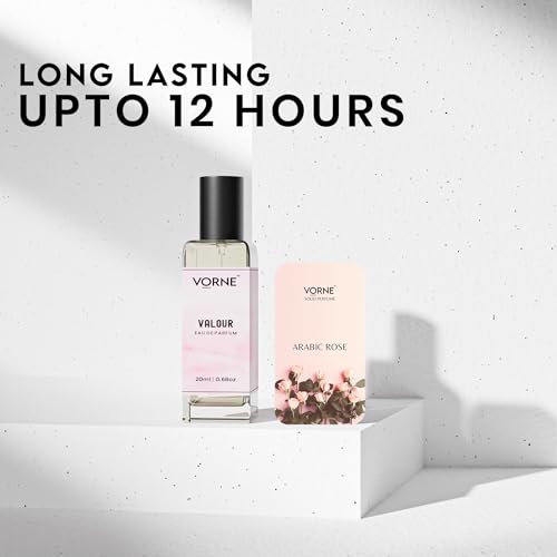 Image of VORNE Perfume for Women Combo Pack of 2 | Eau de Parfum 20ml & Solid Perfume 12g | Long Lasting Women Perfume | Fresh Floral & Rose Fragrance | Party, Daily use & Date Night | Perfume Gift Set for Women | Valentines day gift