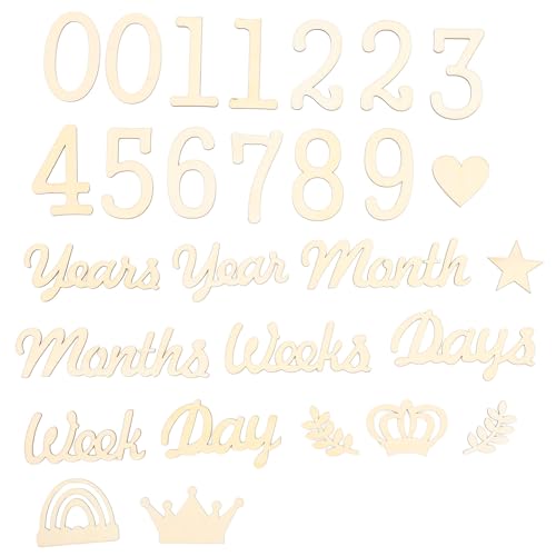 LUOZZY Newborn Milestone Decoration Wooden Milestone Number Baby Milestone Signs Photo Props for Party Supplies