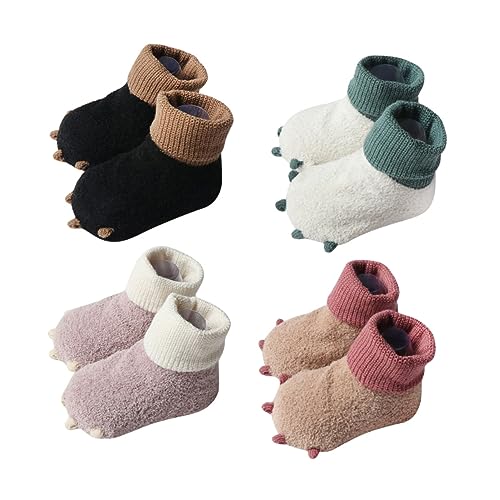 GALPADA Warmest Baby Socks for Newborn Winter Comfortable Grip Socks for Baby Girl (11cm Sole Stocking Long)