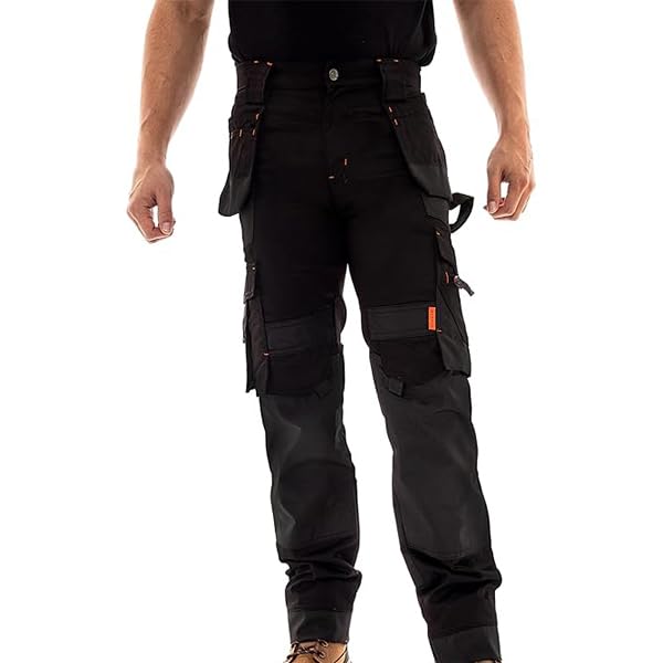 Juicy Trendz Men's Work Pants – Heavy-Duty Relaxed Fit Utility Cargo Trousers for Construction, Carpenter & Outdoor Work