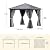 DWVO Hardtop Gazebo 10x10ft Heavy Duty Galvanized Steel Outdoor with Nettings and Curtains, Vertical Stripes Roof for Patio, Backyard, Deck, Lawns, Grey