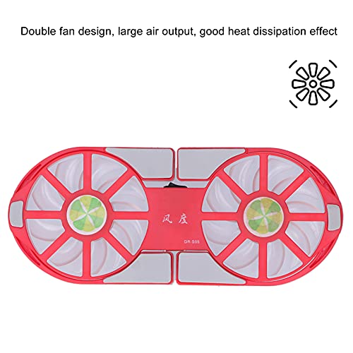 Base refrigeradora para laptop con luz LED, enfriador plegable para laptops de 600-2700 rpm, soporte refrigerador para laptops gamer con luces RGB y dos puertos USB (rojo) miniatura 3