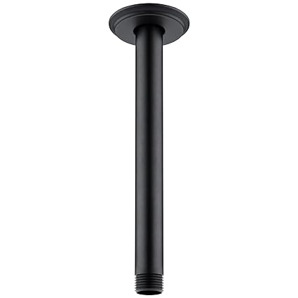 Anpean 8 Inch Shower Arm and Flange Matte Black, Ceiling Mounted Shower Arm for Rain Shower Head