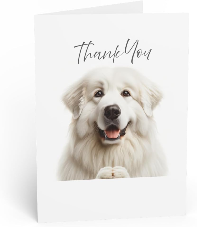 DistinctInk Greeting Card/Note Card -Great Pyrenee Photograph Birthday - PACK of 25