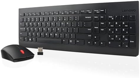 Teclado e mouse sem fio Lenovo Essential Português (Brasil) (pilh...