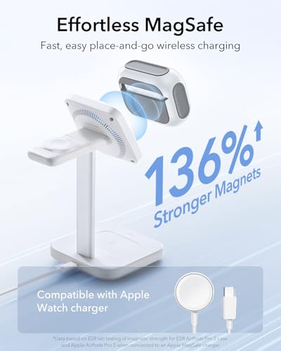 Image of ESR for AirPods Pro 3 Case, Compatible with AirPods Pro Case 3rd Generation (2025), Compatible with MagSafe, Full Drop Protection Cover with Lanyard, White