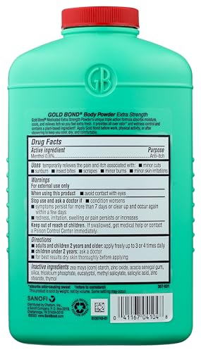Gold Bond Medicated Talc-Free Extra Strength Body Powder, 10 oz., for Cooling, Absorbing Itch Relief - Image 3