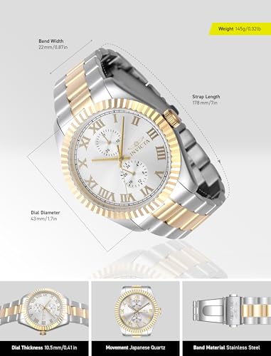Image of Invicta Specialty Men 43mm Stainless Steel Steel Silver dial VH61 Quartz