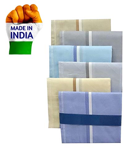 Image of 100% Cotton Premium Collection Handkerchiefs Hanky For Men (Combo) (12Pcs, Size)