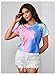 Verdusa Women's Short Sleeve Crewneck Tie Dye Tee Shirt Top Multicolor M