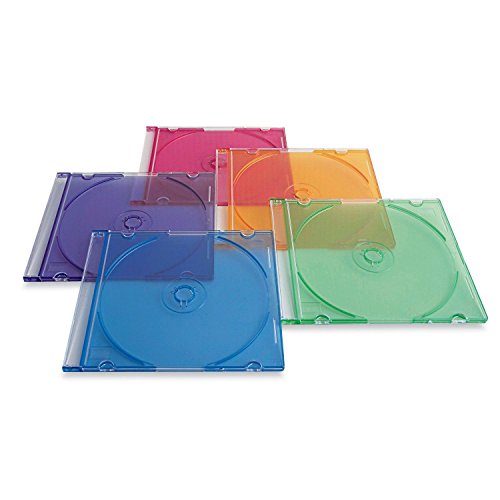 Verbatim Storage CD/DVD Slim Jewel Cases, Assorted Colors, 100/Pack (97836)