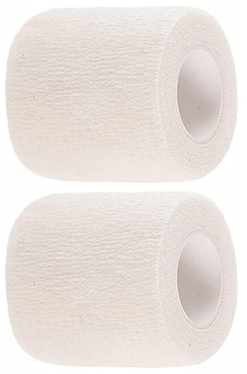A-Tape Cohesive Crepe (5cm X 4.5 mtr, Pack of 2) Elastic Self Adherent Crepe Bandage Breathable Self Adhesive Cohesive Bandage for Humans & Pets (Dogs, Cats, Birds) (5 cm) (White)