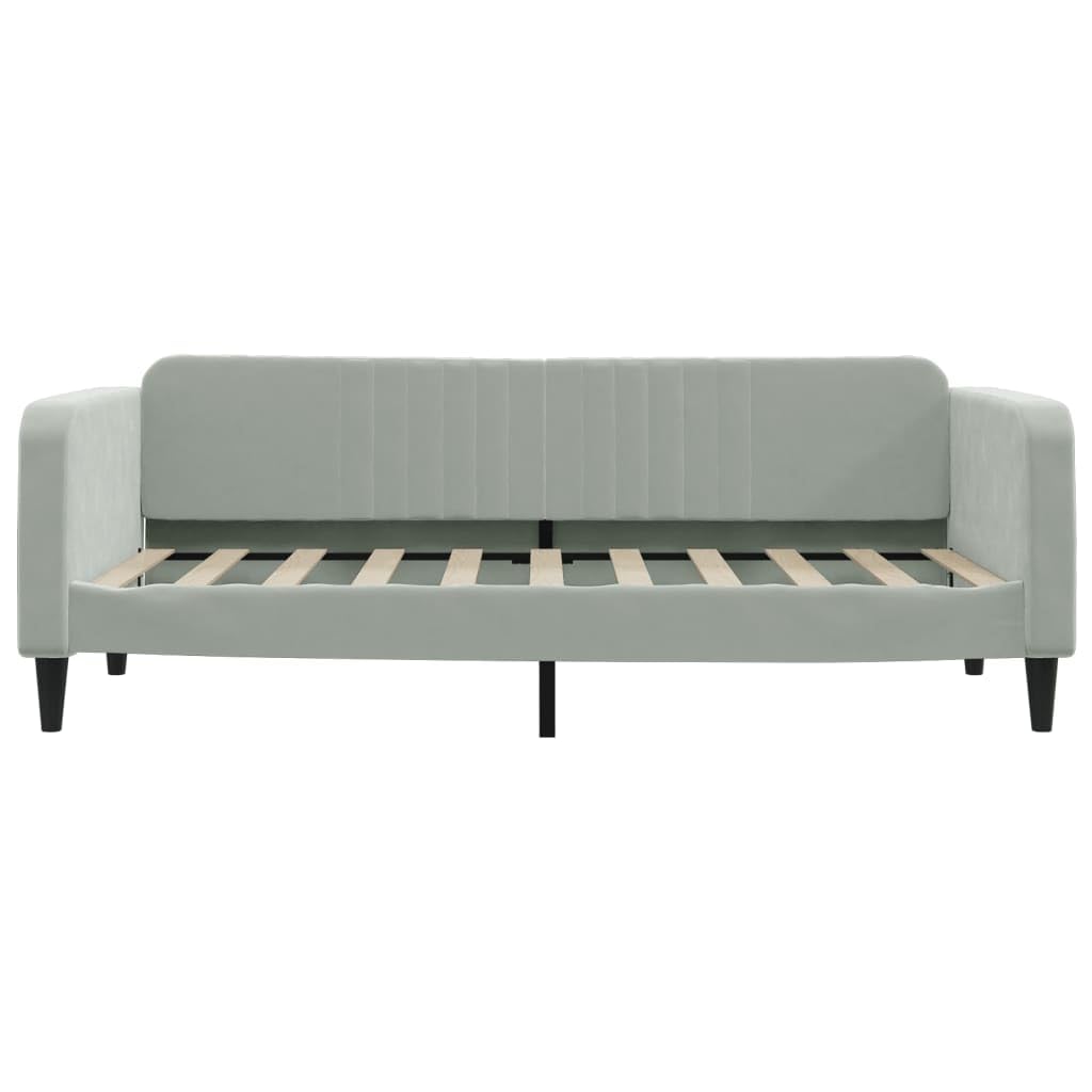 Velluto Trasformabile 2 in 1 Divano Letto Grigio Chiaro 90x190 cm