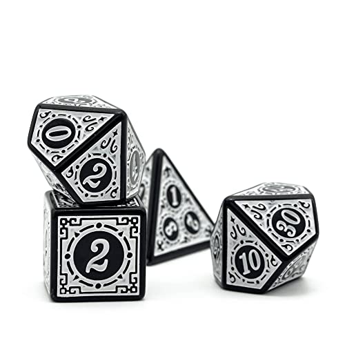 Cusdie 7Pcs/Set DND Dice Set D&D Polyhedral Dice for Dungeons and Dragons TTRPG Role Playing Dice Games RPGs (White with Black Edge) - Image 8