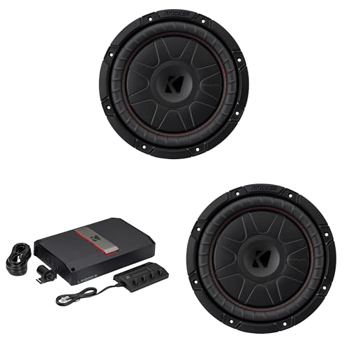 Kicker 10 Inch CVT Thin Woofer Includes (2) 52CVT102 Package with 51LX12005 Amplifier