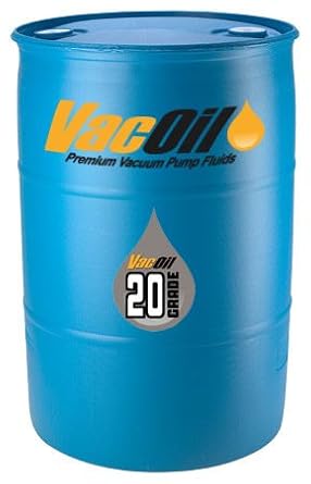 20 Grade Vacuum Pump Oil | 55 Gallon for Edwards, Welch, Leybold, Agilent, High Grade, Molecularly Distilled & Increases Vacuum Pump Life