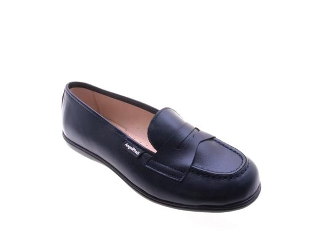 Angelitos Mocasín Antifaz Colegial 467,Calzado Nacional, 100% Piel (Marino, numeric_38)