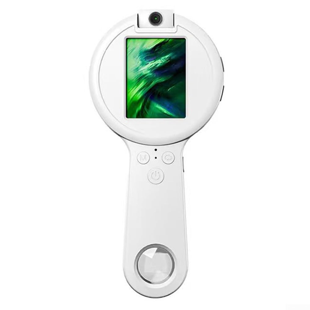 Microscopio infantil 2.4 pulgadas pantalla para jardín de la escuela(blanco)