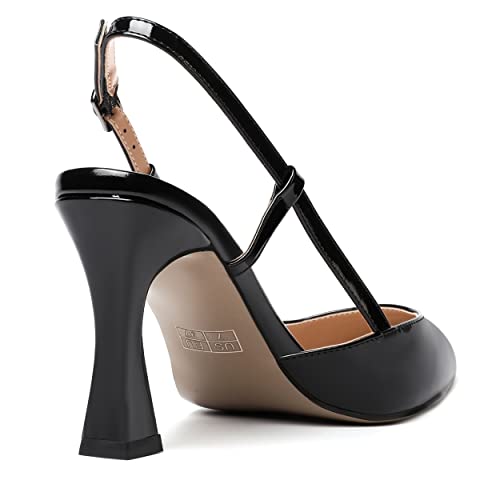 MERRORI Womens Evening Dress Buckle Slingback Pointed Toe Matte Stiletto High Heel Pumps Shoes 3.3 Inch3