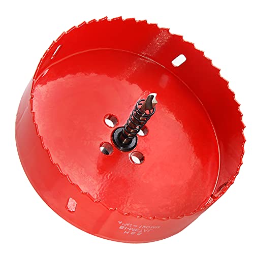 Luomorgo 120mm/4.72 inch Hole Saw, 1 1/4 inch Cutting Depth HSS Bi-Metal Hole Cutter for Wood Cornhole Boards Plastic Drywall & Metal Sheet