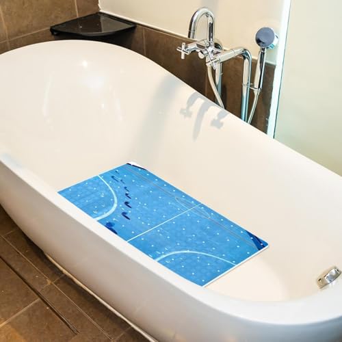 Tapis de bain antidérapant séchage rapide à ventouses bleu