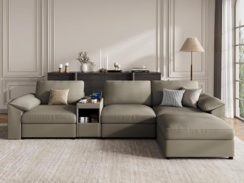 Image of EASE MOOSE Modular Sectional Sofa, Sofas for Living Room, Light Grey