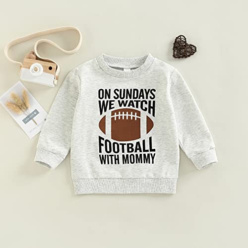 On Sundays We Watch Football with Daddy Toddler Sweatshirt Oversized Crewneck Sweater shirt Game Day Outfit2