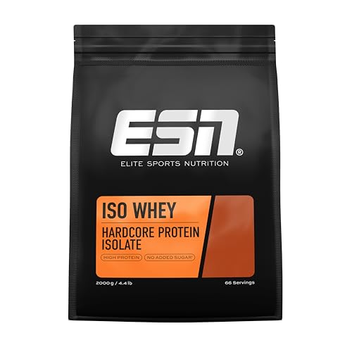 ESN IsoWhey Hardcore Proteinpulver, Banana, 2 kg, bis zu 26 g Protein pro Portion, made in Germany
