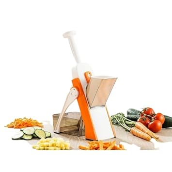 Slicer Stainless Steel Adjustable Slicer with Spring Slicer Safety Holder Ideal Mandoline for Multipurpose Vegetable & Fruit Chopper Cutter Grater Ideal for Potato