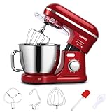 Mixers Kitchen Electric Stand Mixer, 6.5 Quart 6 Speed Tilt-Head Kitchen Mixer Red