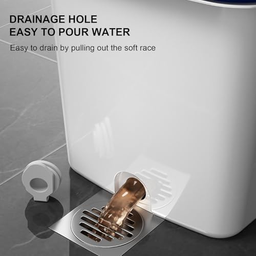 Wischmopp und Eimer mit Auswringer-Set, verstellbarer Griff, abnehmbares Wischeimer-Set | Bodenreinigungssystem, arbeitssparendes Nass-Trocken-Wischen für Zuhause und Büro – Bild 5