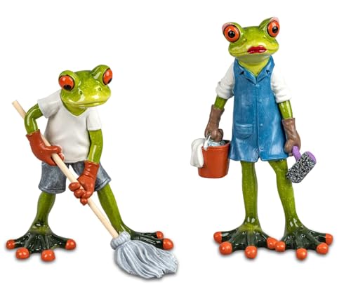 formano 2er Set lustige Frösche Hausputz 16 cm Figur Froschpaar Deko...