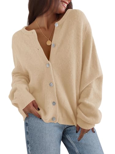 Image of Saodimallsu Womens Cardigan Sweaters Button Down Long Sleeve Knit Outerwear 2025 Trendy Fashion Open Front Outfits