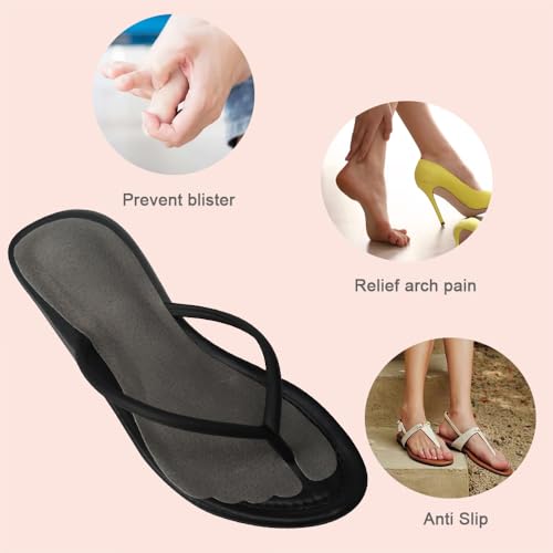 2 pares plantillas de pigskin antideslizantes adhesivas para sandalias 5-7.5 miniatura 6