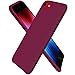 ORNARTO Coque iPhone SE 3 2022 5G en Silicone Case, iPhone 7/8 Case Fine en Caoutchouc Liquid Silicone Cover Protection Anti-Choc Coque pour SE(2022)/SE(2020) 4,7 Pouces Vin Rouge
