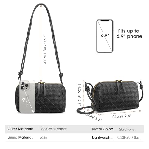 Kattee Crossbody Bags for Women Trendy Small Woven Handbags Soft Shoulder Purses Travel Top Grain Leather4