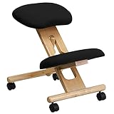 Flash Furniture WL-SB-210-GG Mobile président Genoux en Bois Ergonomique en Tissu Noir