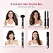 Atopskins Airbrush 5 in 1 Air Styler Set 5 in 1 Haarstyler Hairstyler Hair Styler Set Mit Rundbürstenföhn Warmluftbürste Föhn Lockenstab Für Glätten, Trocknen, Volumen, Locken, Geschenkset,Darkschwarz