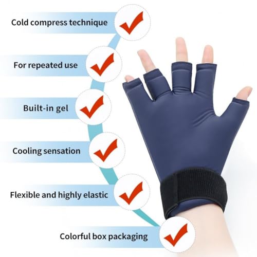 Guante de hielo para dedos y protector de manos de gel ajustable 8