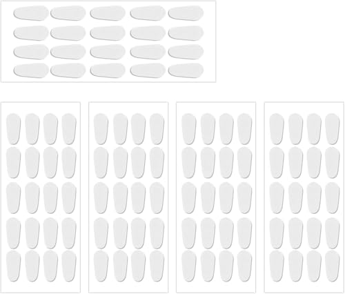 50 Pares Almohadillas de Nariz para Gafas Silicona, Almohadilla de Nariz Adhesiva de Silicona Antideslizante para Gafas y Gafas de sol Plaquetas Nasales (1mm, transparentes）