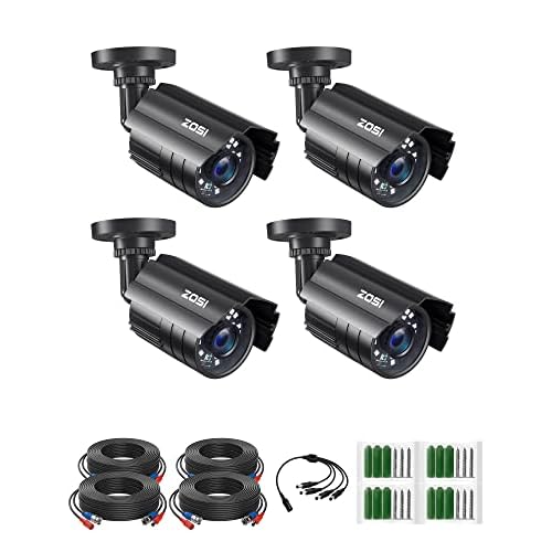ZOSI 4PK 1920TVL 1080P Security Camera 3.6mm Lens 2MP CCTV Camera Home Security Day Night Waterproof Camera for 1080P/5MP/4K HD-TVI Analog DVR System Wired-4Cam