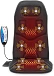 COMFIER Coussin de massage pour siège avec chaleur - Massager pour chaise, 3 coussins chauffants, 10 moteurs de vibration, Tapis de massage pour le dos à utiliser au bureau ou à la maison