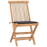 Nqyjm Set Comedor de jardín Plegable 3 Piezas Madera de Teca Cojines Muebles de Jardín Exterior con Mesa y Sillas para Terraza Patio Exterior L306H198