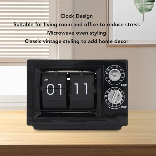 Relógio vintage flip retrô relógio de microondas design retrô relógio flip automático ornamento reló