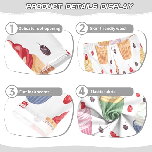 Bolaz Toddler Girls Leggings Printed Yoga Pants Leggings Cup Cakes for Kids3